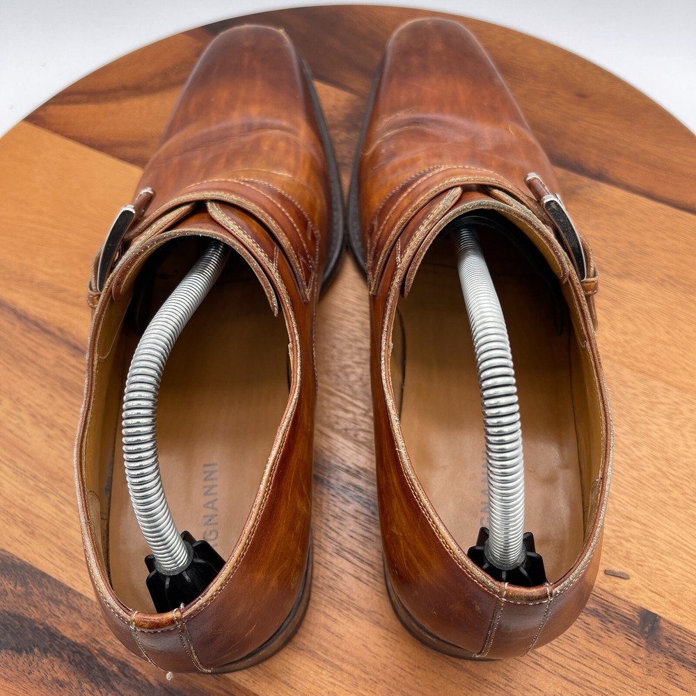 Magnanni Marco Mens 9 Monk Strap Cuero Loafer Dress Shoes Brown Leather 13276 - Picture 6 of 11